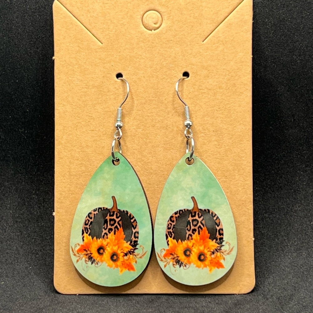 Pumpkin Teardrop Earrings